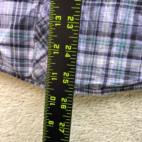 Eddie Bauer Womens Shirt Large Long Sleeve Plaid Button Up Classic Casual Purple - Picture 3 of 7